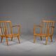Fauteuils vintage en merisier et laine de Knoll Antimott, années 1950-1960, lot de 2
