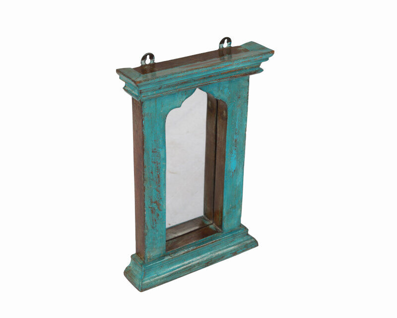 Old Teck India Blue Skate Mirror  28x6x42cm
