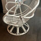 Vintage armchair in white lacquered rattan