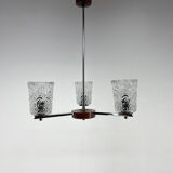 Vintage Chrome & Glass Chandelier, 1970's