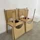 Lot 4 chairs all leather cream design 70s/80s Italy vintage