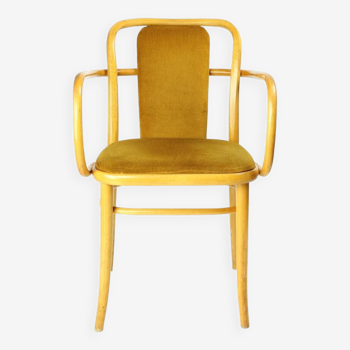 Ton Bentwood Armchair With Gold Velvet, Czechoslovakia 1930s, 40 Available