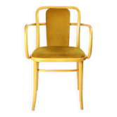 Fauteuil Ton en bois courbé et velours doré, Tchécoslovaquie 1930, 40 disponibles