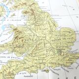 Vintage map of Great Britain and Ireland 43x43cm from 1950