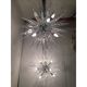 Set of 2 Murano Glass Ice Clear Sputnik Italian Chandelier