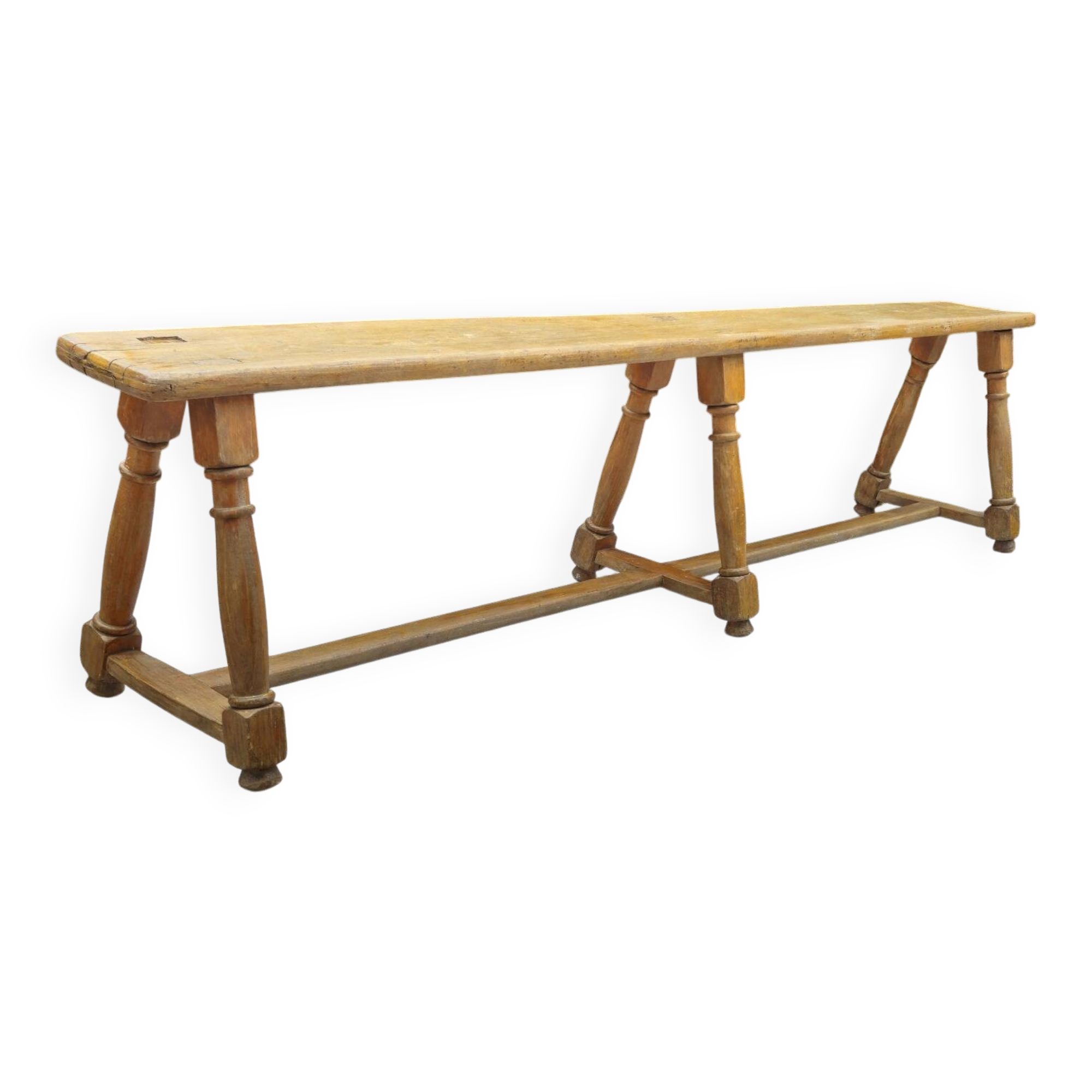 Antique walnut wood bench