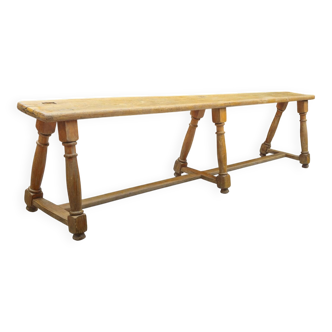 Antique walnut wood bench