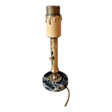 Table lamp with brass candle holder and marble base