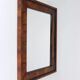 Square Biedermeier Antique 19th Century Walnut Wall Mirror, Vienna, 1850s