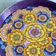 Vintage round tin serving tray, Mandala, Worcester Ware, England