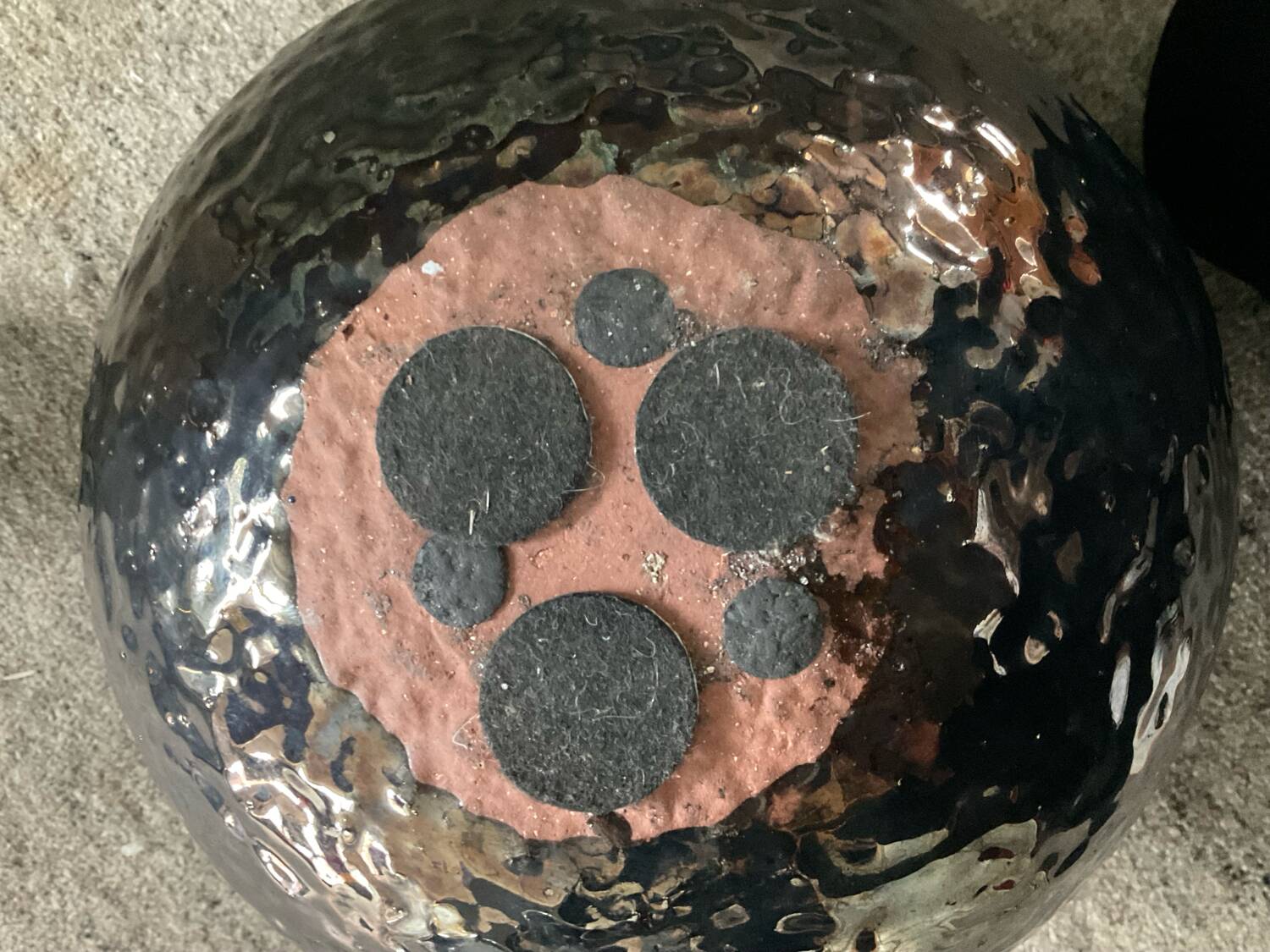 Large brutalist spherical vase in iridescent glazed terracotta