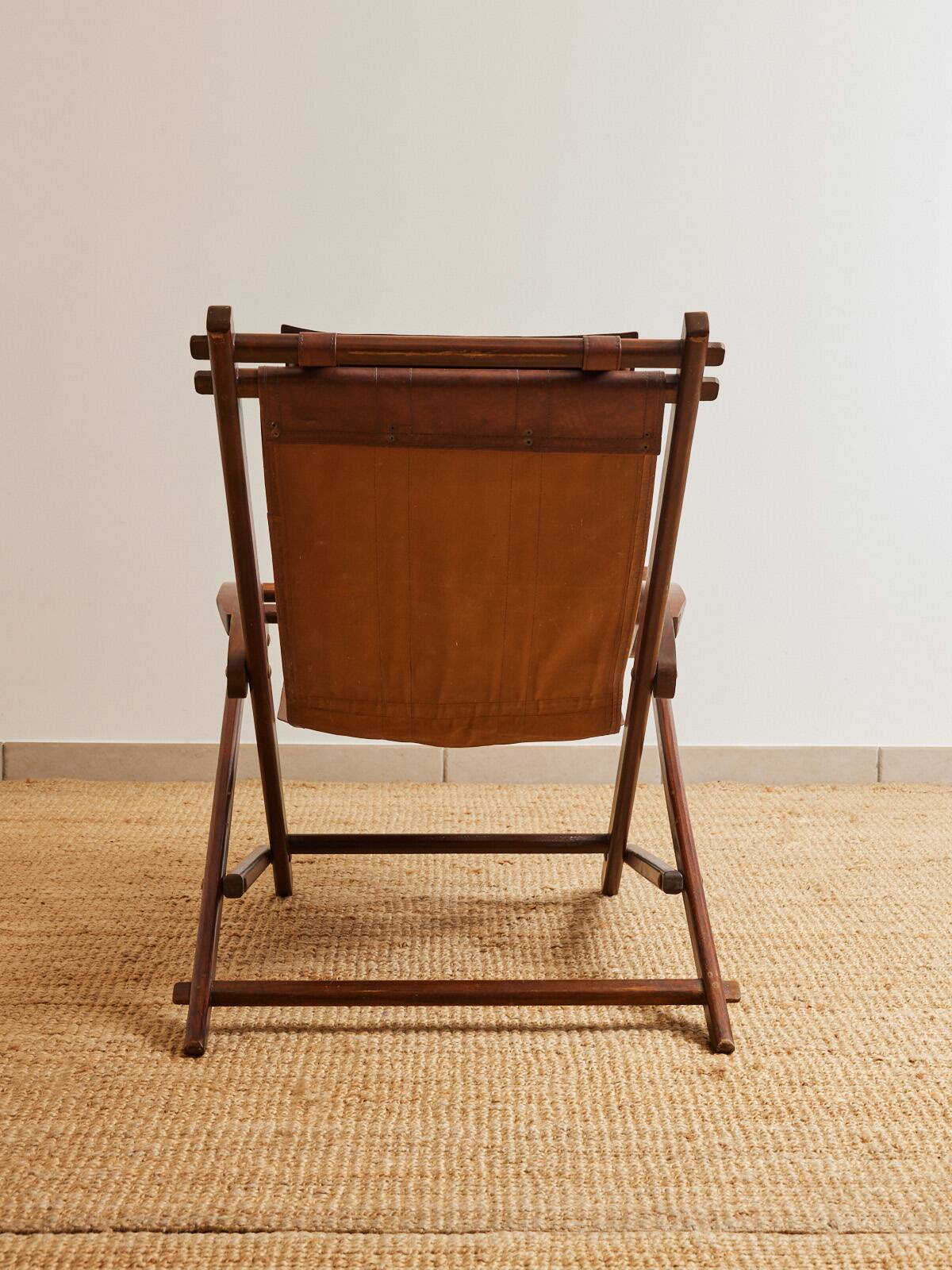 Vintage wooden deckchair