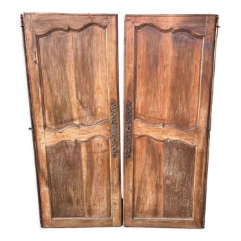 Pair of old doors in solid wood