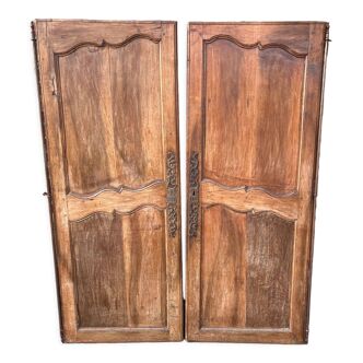 Paire de portes anciennes en bois massif