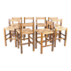 Suite de 8 tabourets en corde