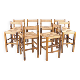 Suite de 8 tabourets en corde