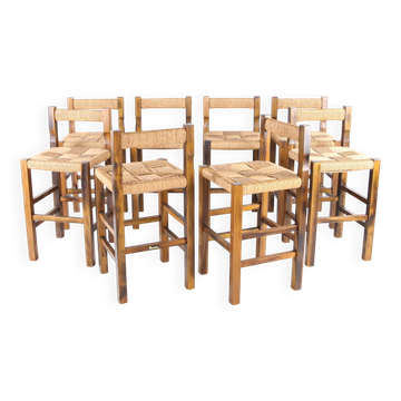 Set of 8 stools in rope