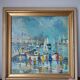 Oil painting on panel Alain Duperay port Breton, arrival of the fishermen