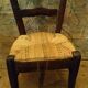Child's straw chair and oak stool