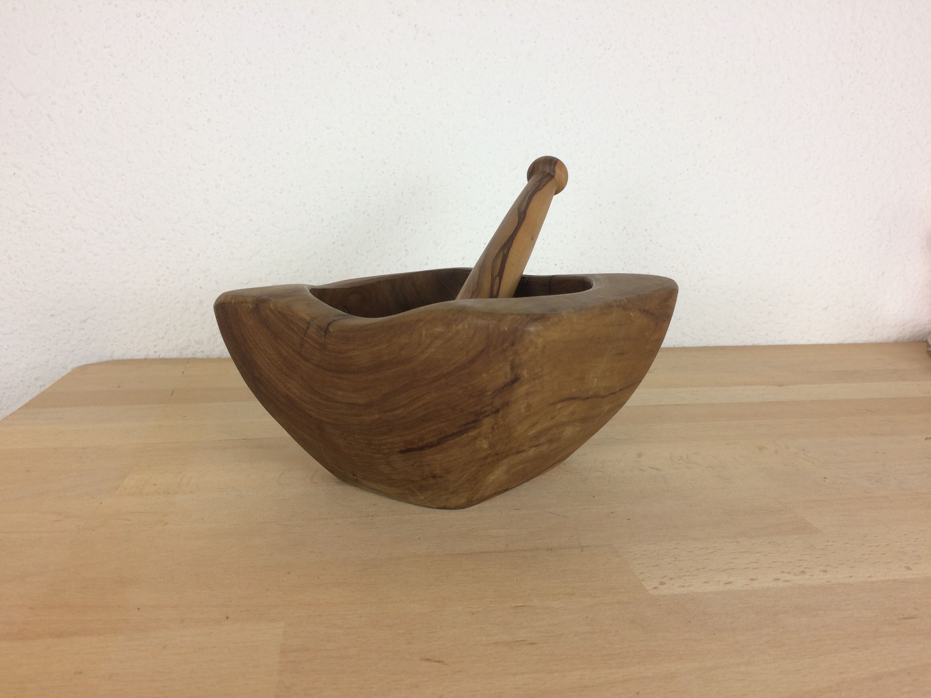Mortier et pilon en bois d'olivier
