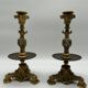 Pair of gilt bronze candlesticks by Cailleux - Barbedienne