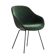 Upholstered green velvet armchair