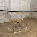 Table Lys en plexiglas et métal doré, 1970