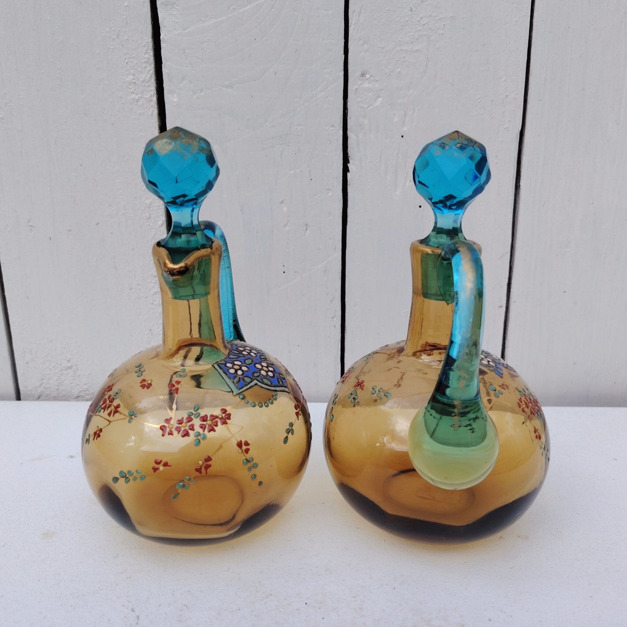 Pair of glass carafes, Georges Sand, vintage