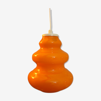 Suspension en opaline orange 1970