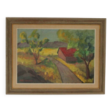 Landscape with barn by Bror Göransson