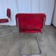 Cesca Style Dining Chair: Red Fabric, Tubular Frame, 1970s ( 2 in stock)