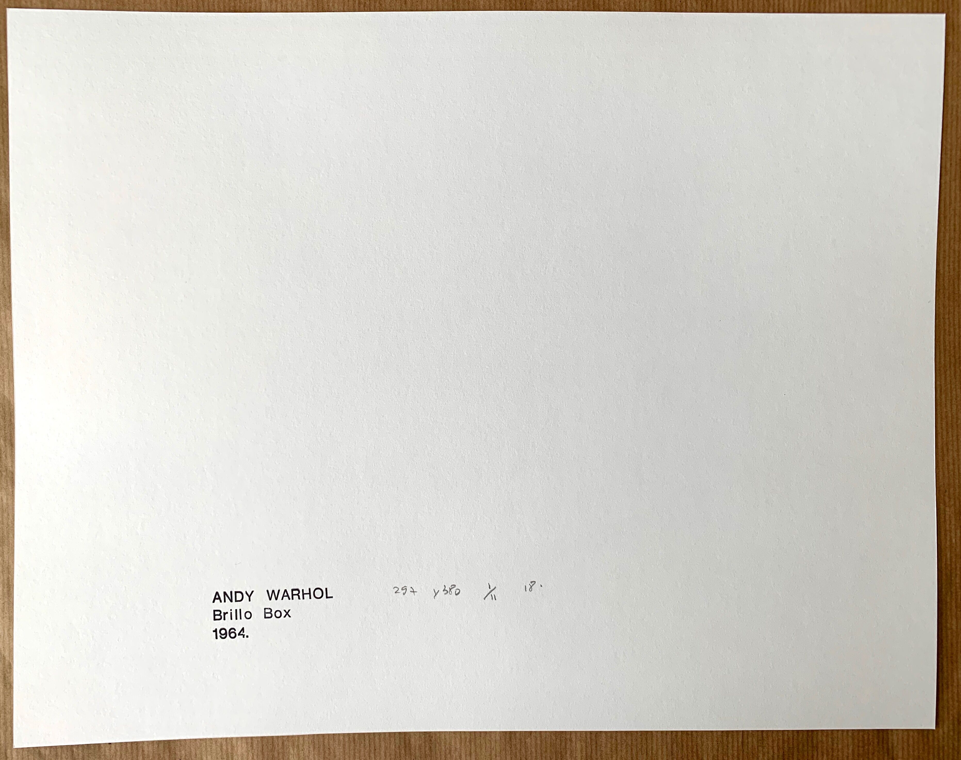 Lithographic print pop art by andy warhol "brillo box 1964"