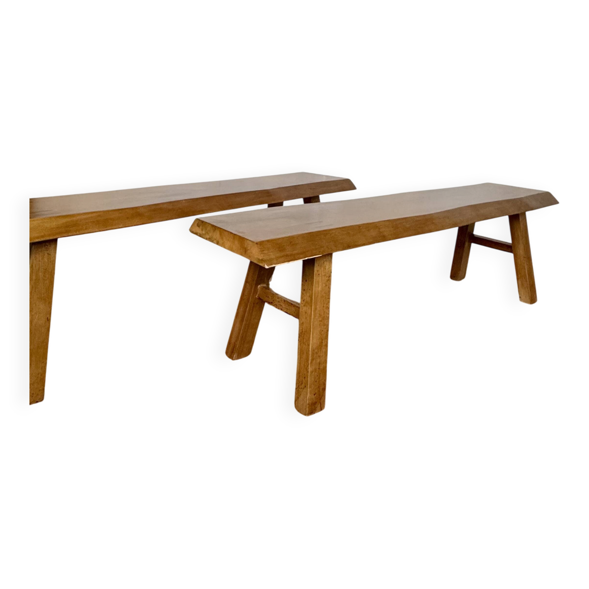 Vintage brutalist bench pair