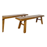 Vintage brutalist bench pair