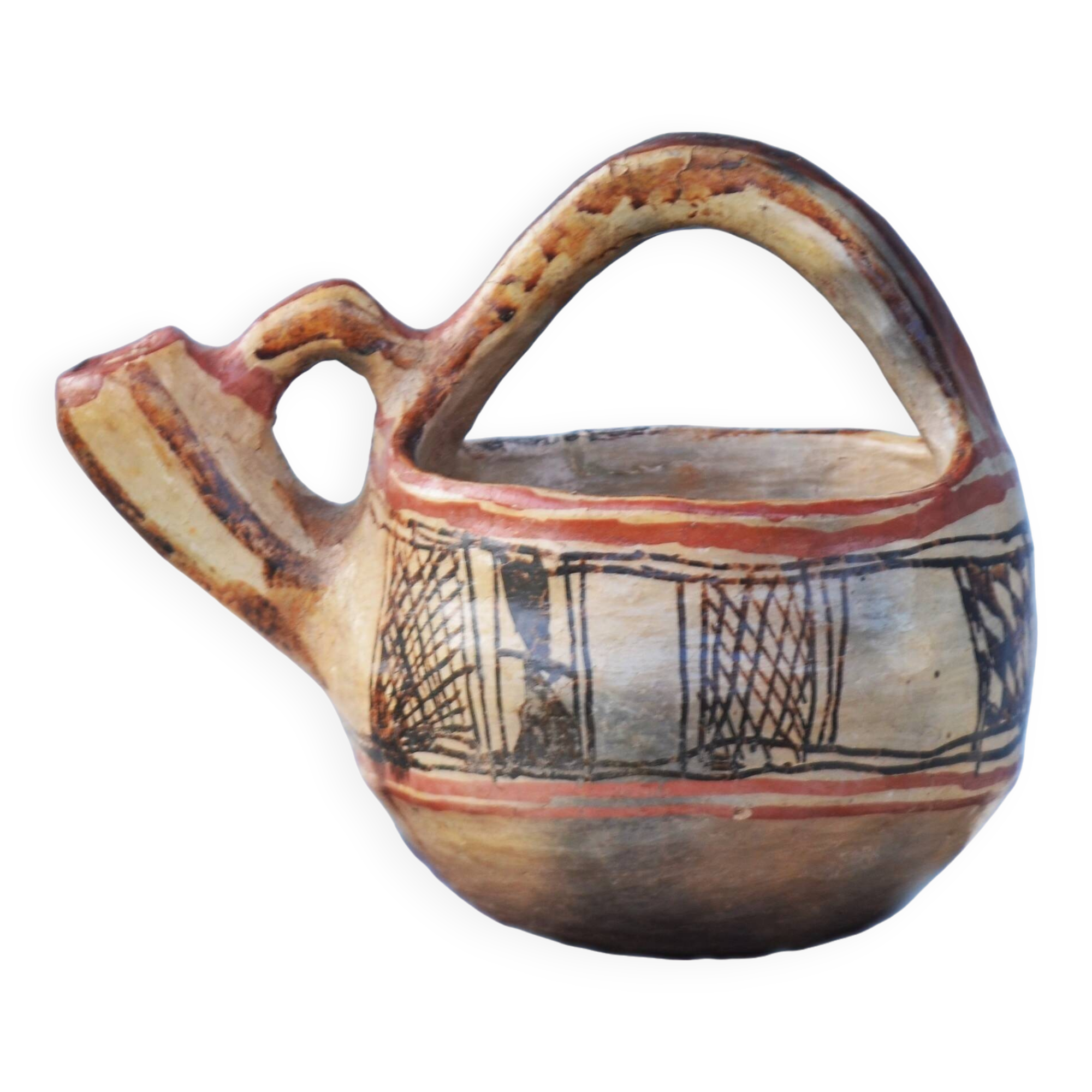 Old african culture berbere - Kabyle Clay Pottery Vessel early XX century