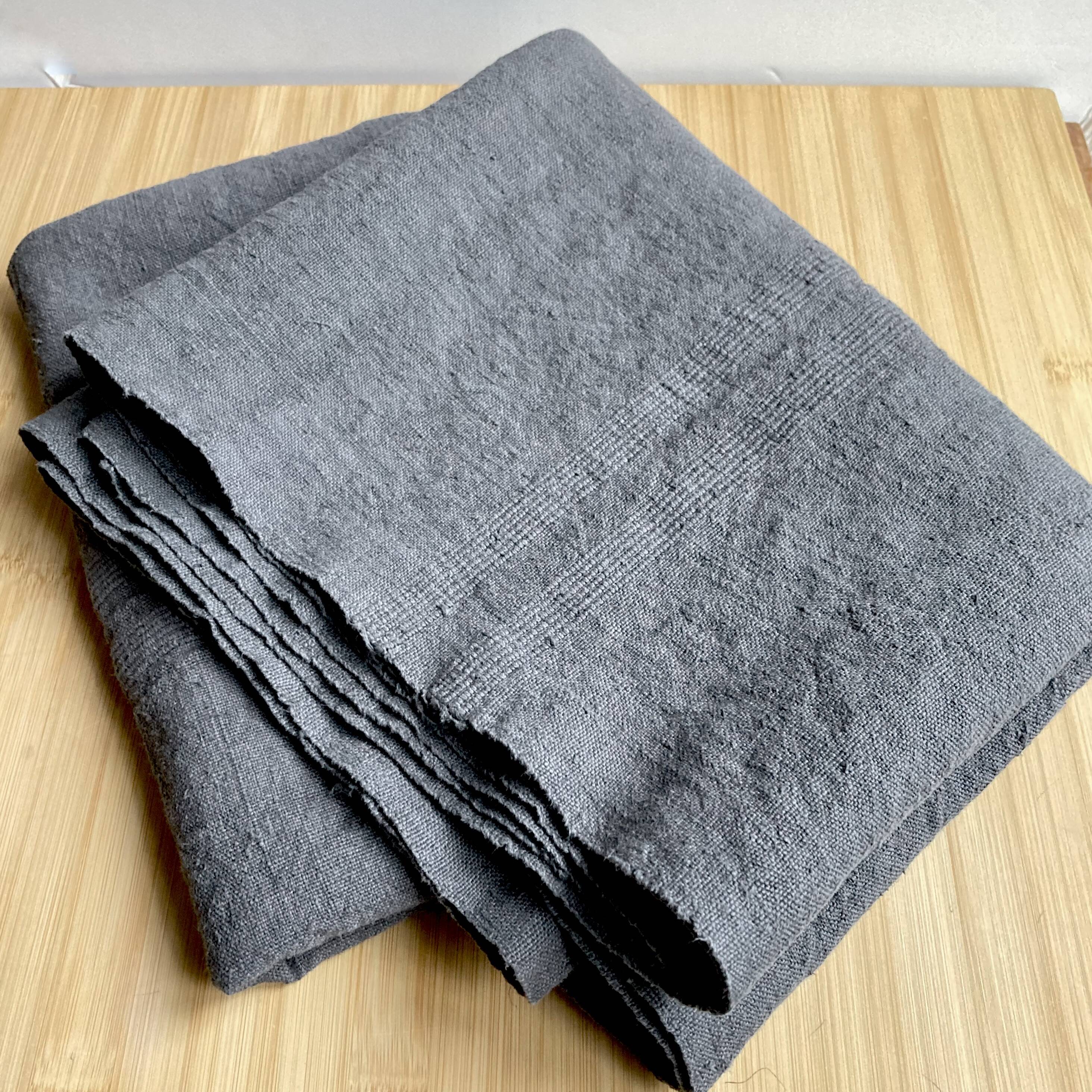 Antique hemp tablecloth / gray