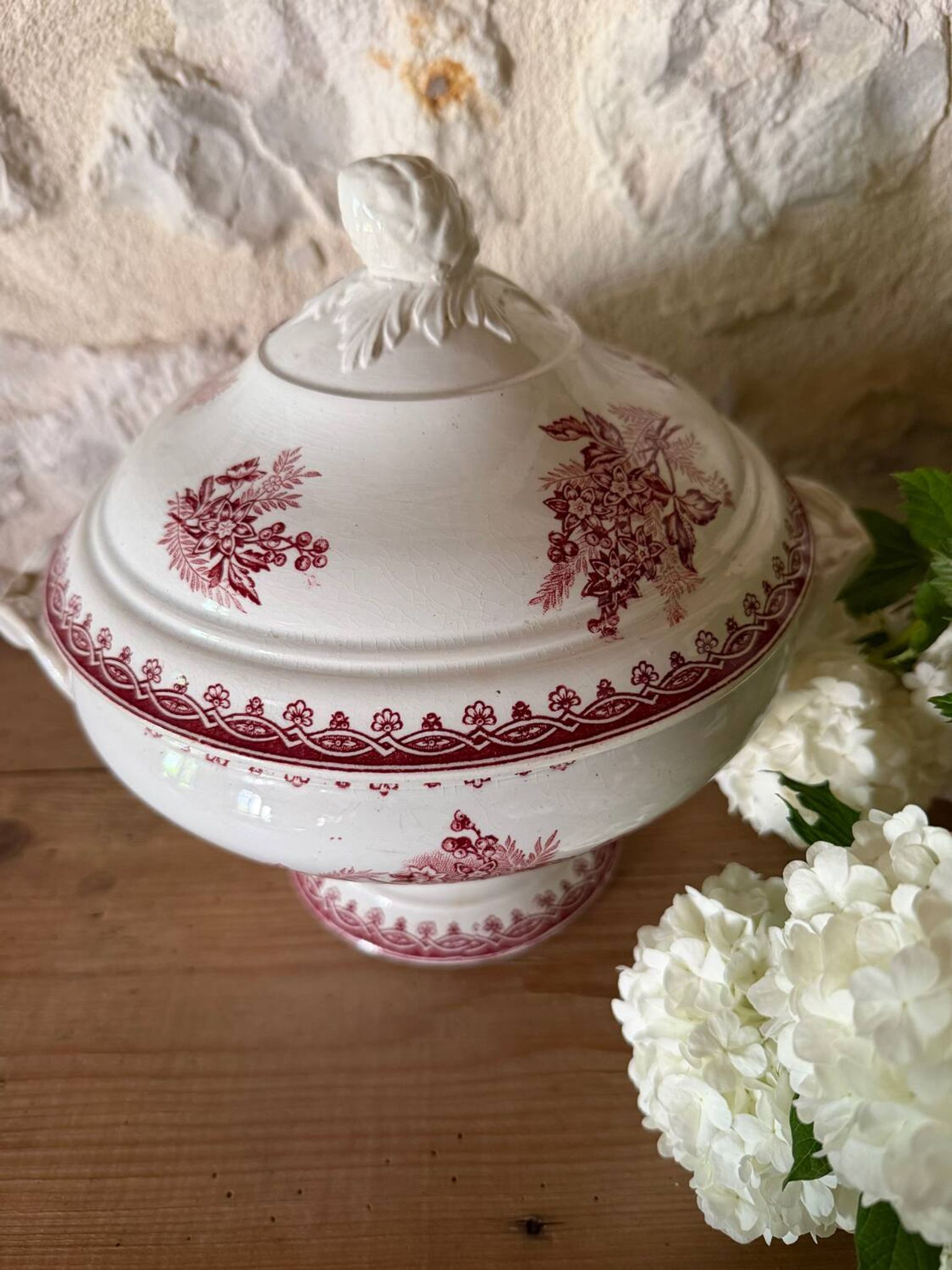 Soup tureen - fruit bowl in Saint Amandinoise ironstone