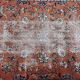 Orange and Blue Handmade Oushak Rug with Flowers