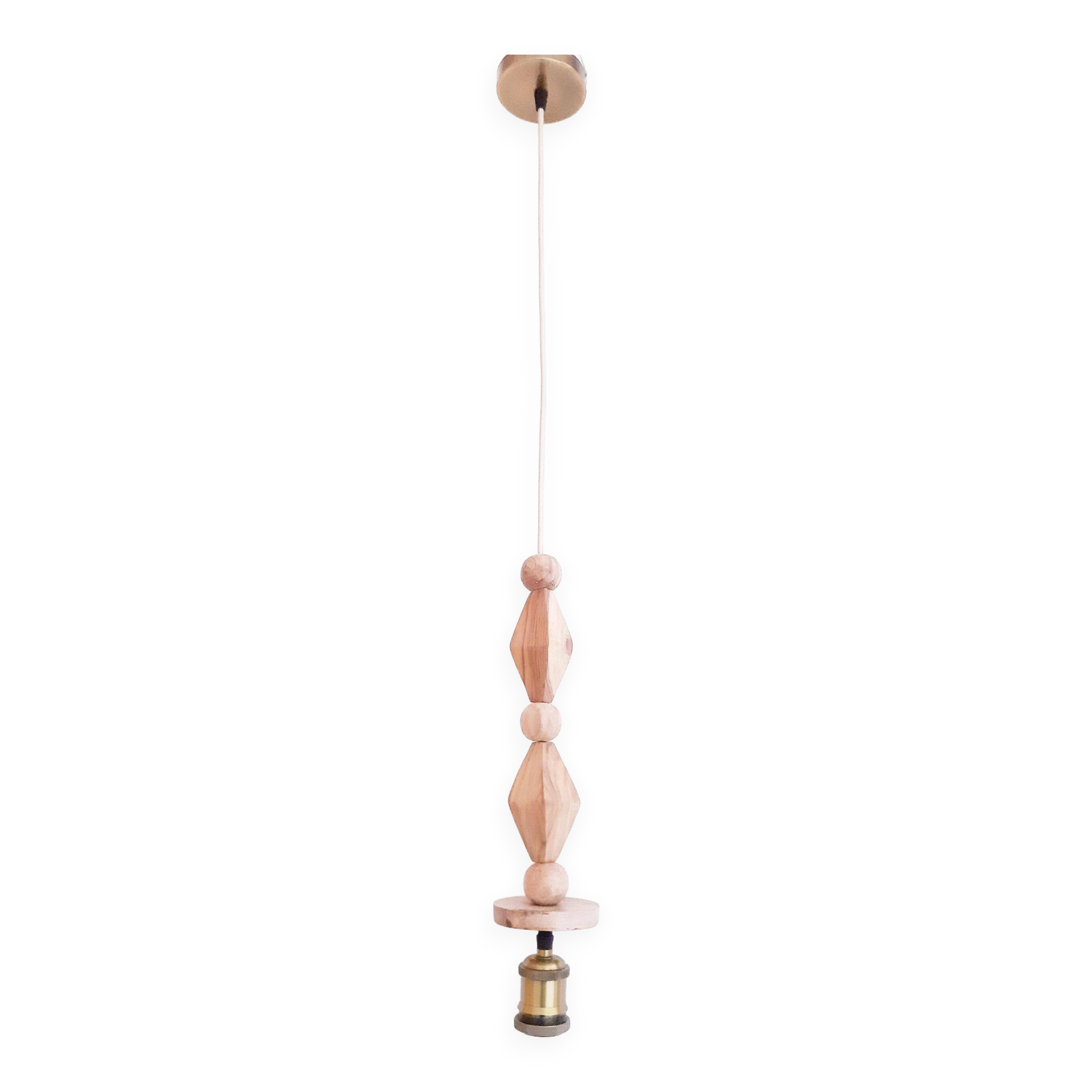 Teak Pendant Light – Geometric and Elegant Design
