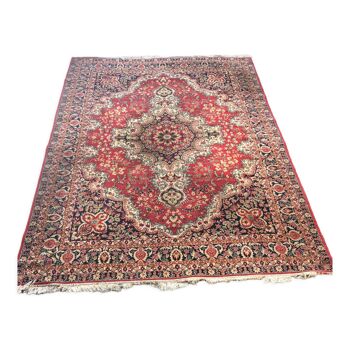 Tapis vintage 70s mid century Tchécoslovaquie rouge 253cm x 350cm