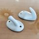 Art deco coat hook in pale blue porcelain 1930s 40s