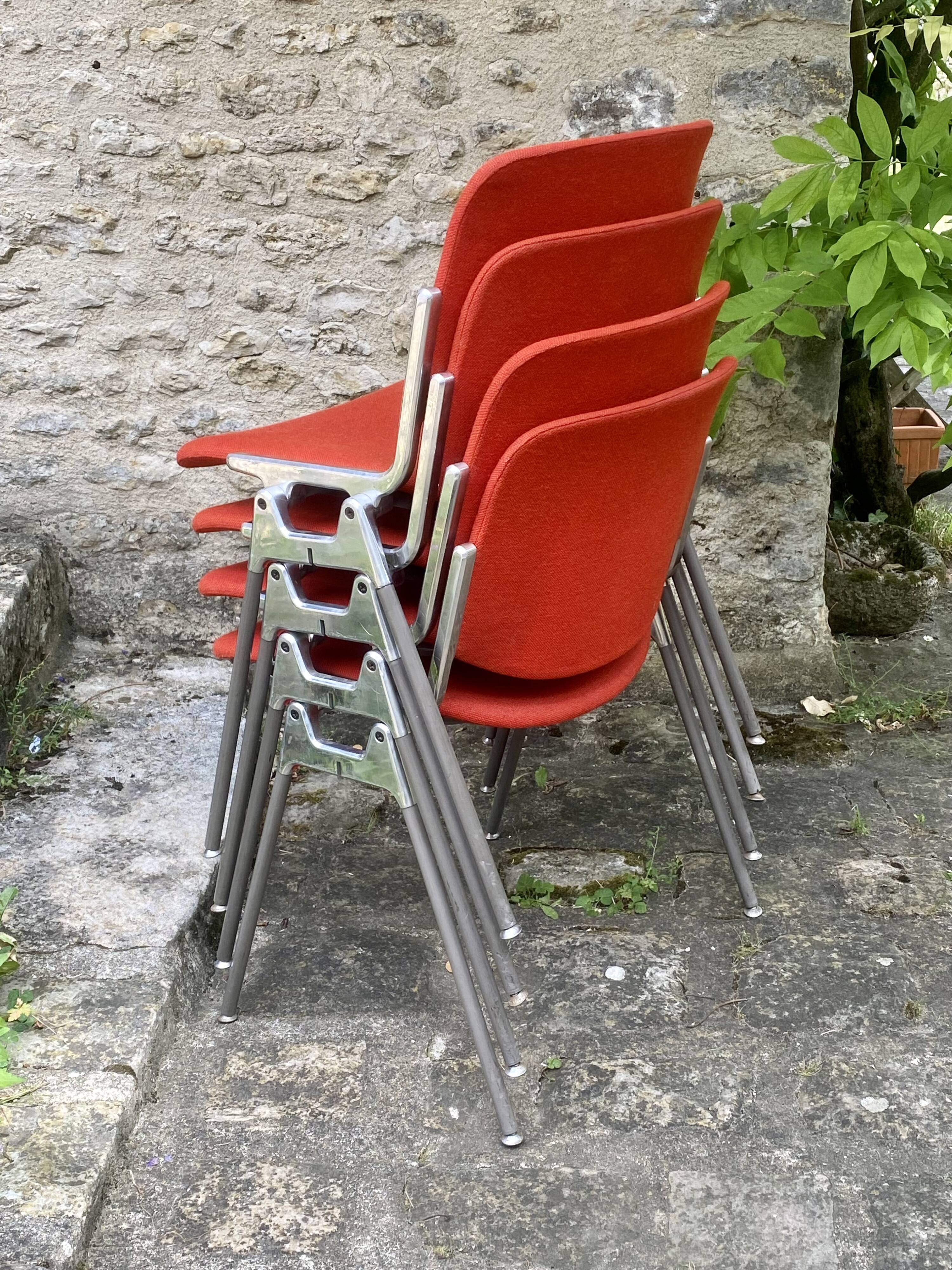 4 stackable chairs by Giancarlo Piretti DSC 106 for Anonima Castelli