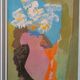 Still life painting - vase with flowers - dated 1972 signed - oil on panel