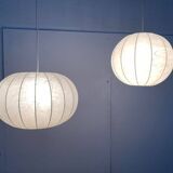 German mid-century cocoon pendant lamps by Friedel Wauer for Goldkant Leuchten, 1960s, set of 2.
