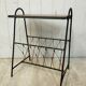 Side table metal black scoubidou and wood