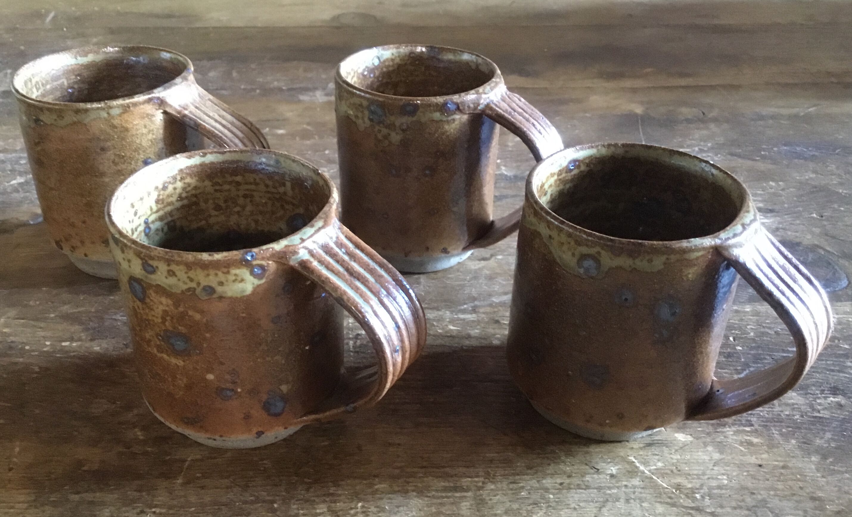 4 cups coffee a stoneware signed