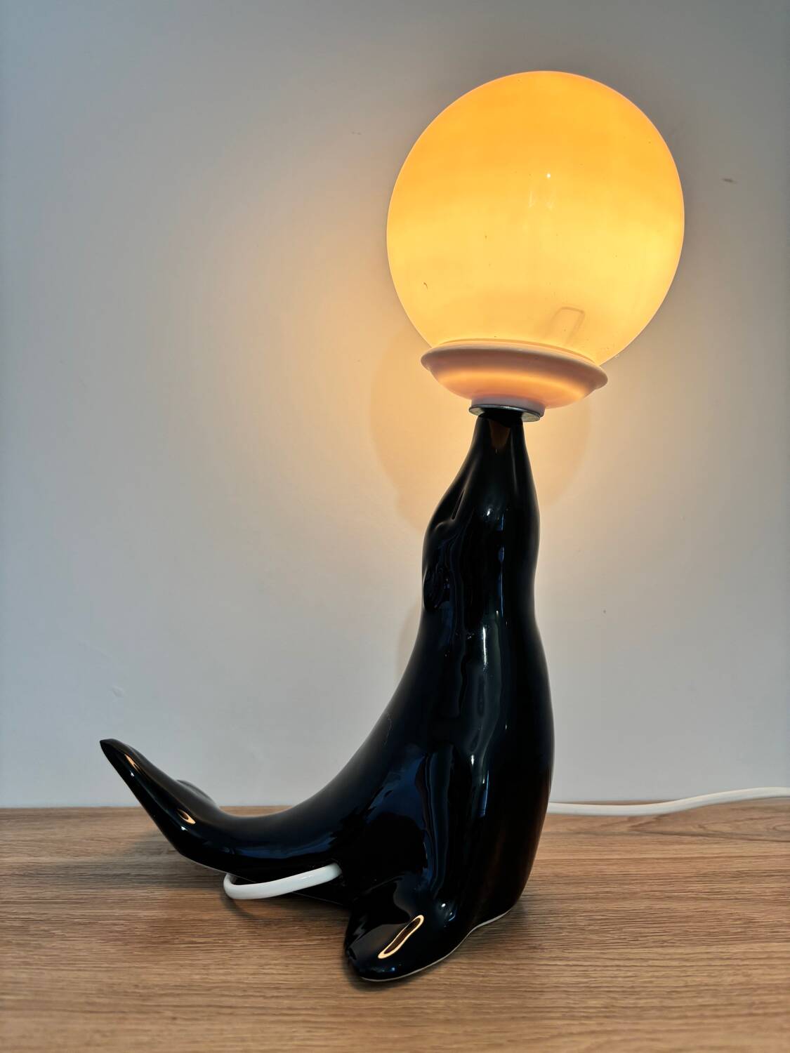 Vintage sea lion lamp