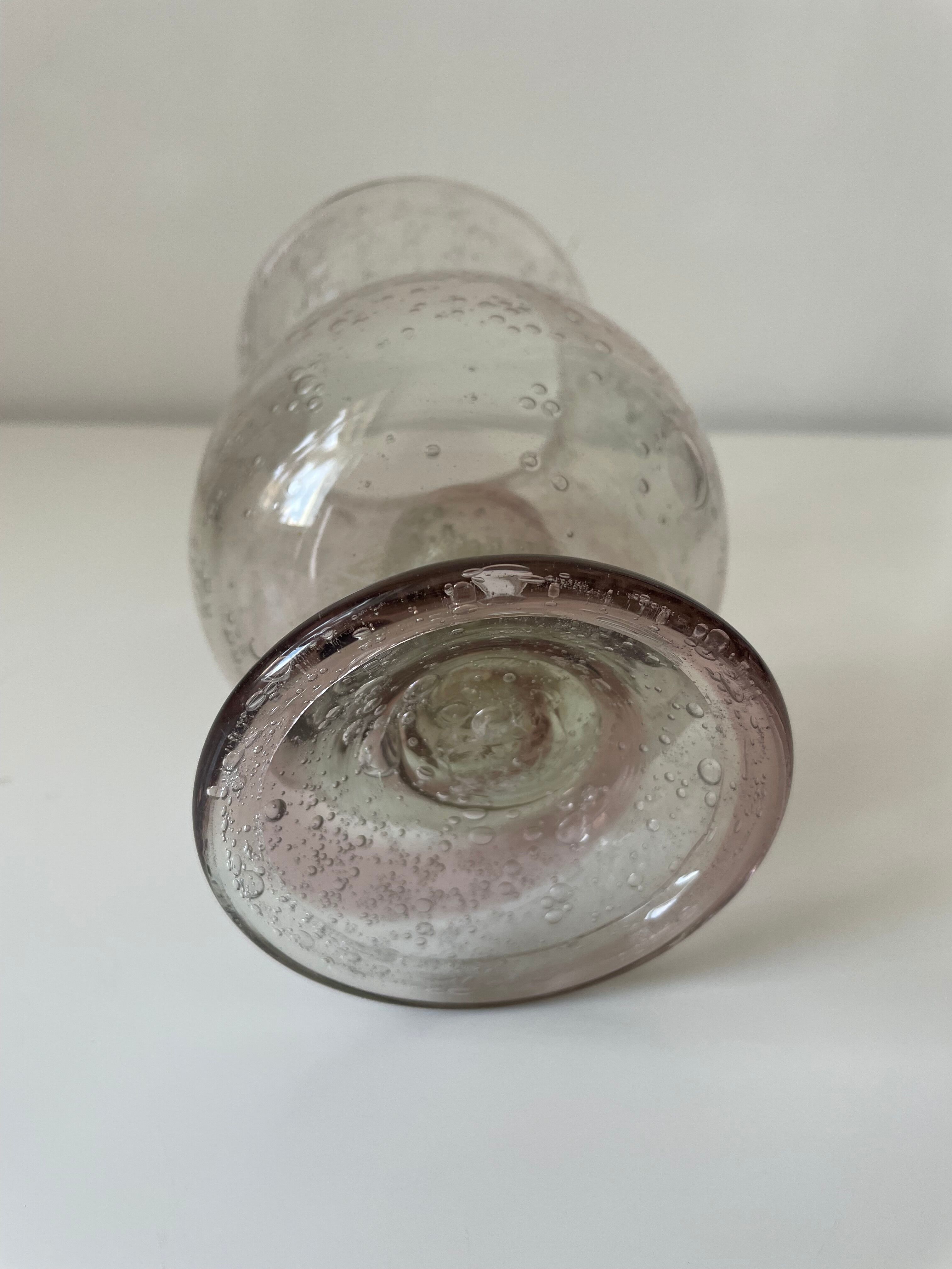Photophore en verre bullé