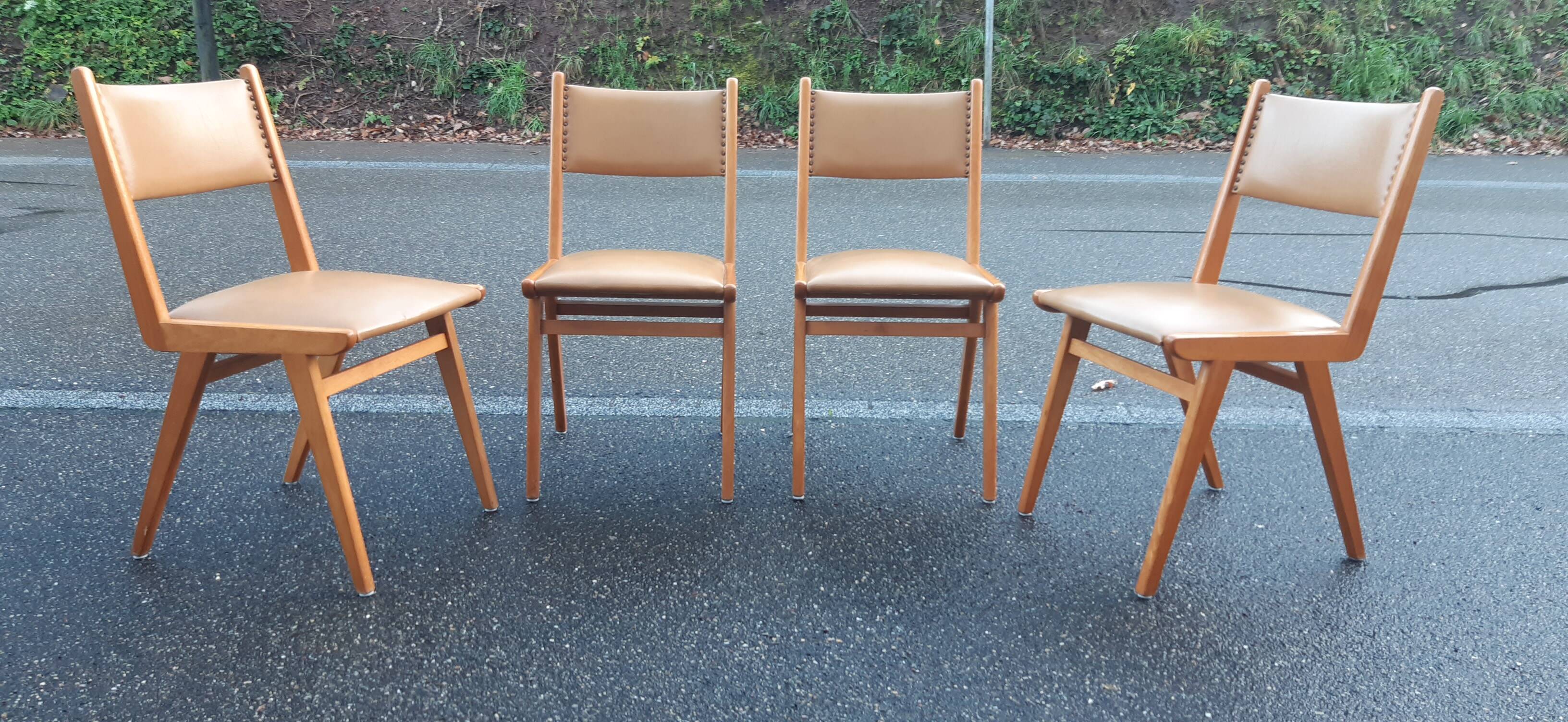 Lot de 4 chaises vintage