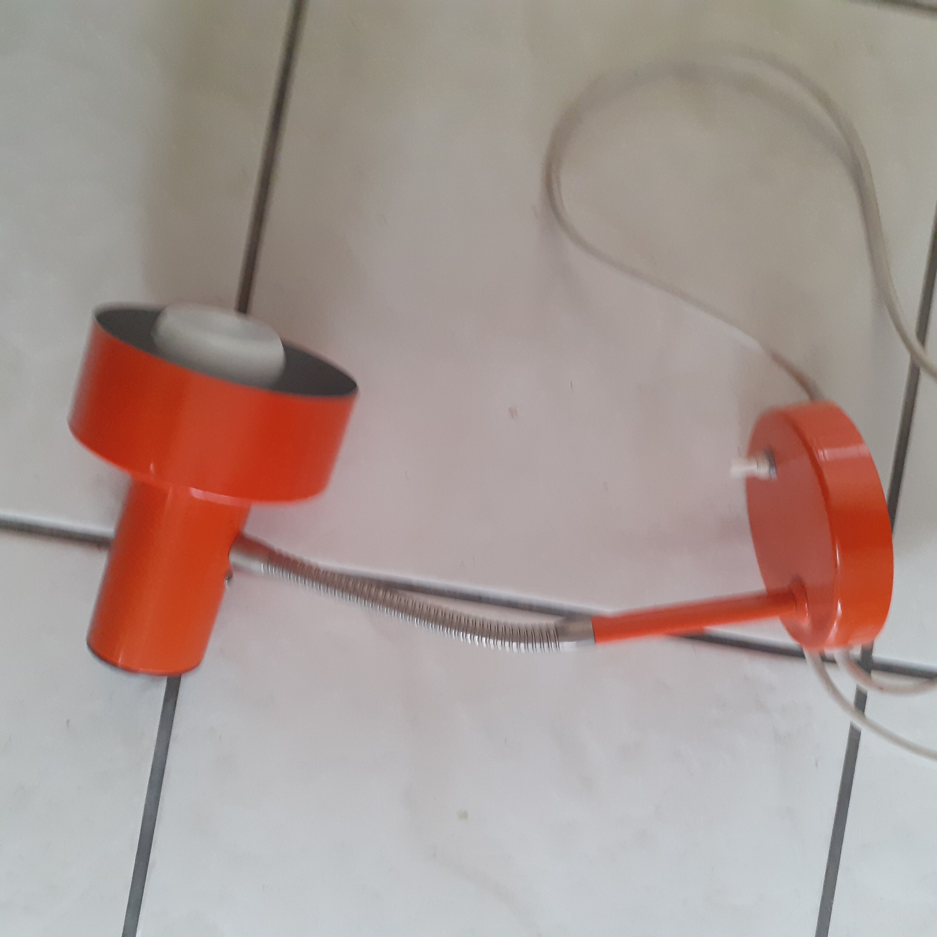 Articulated table lamp, 70s, orange